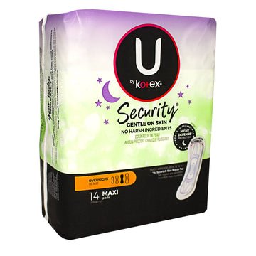 U by Kotex Security Maxi Pads, Overnight, Unscented, 40 Count,   price tracker / tracking,  price history charts,  price  watches,  price drop alerts