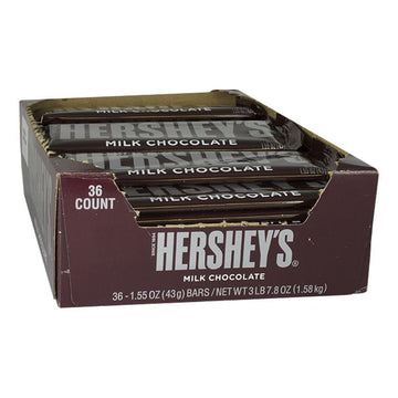 Hershey's Milk Chocolate Standard Bar 36 Count 1.55 Oz