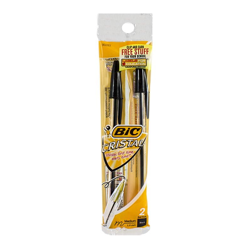 ik heb honger Omkleden vingerafdruk Wholesale Bic Crystal Black Pens - Pack of 2 - Weiner's LTD