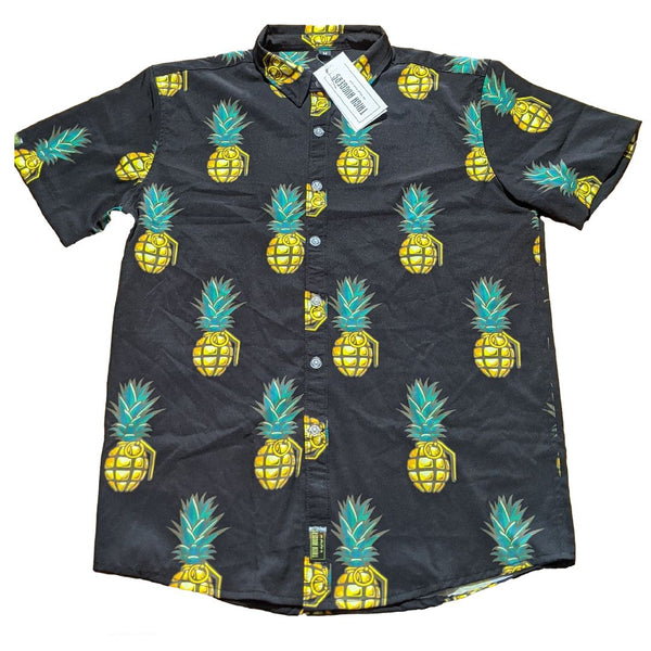 Waimea Casuals Mr. Pineapple Black Hawaiian Shirt