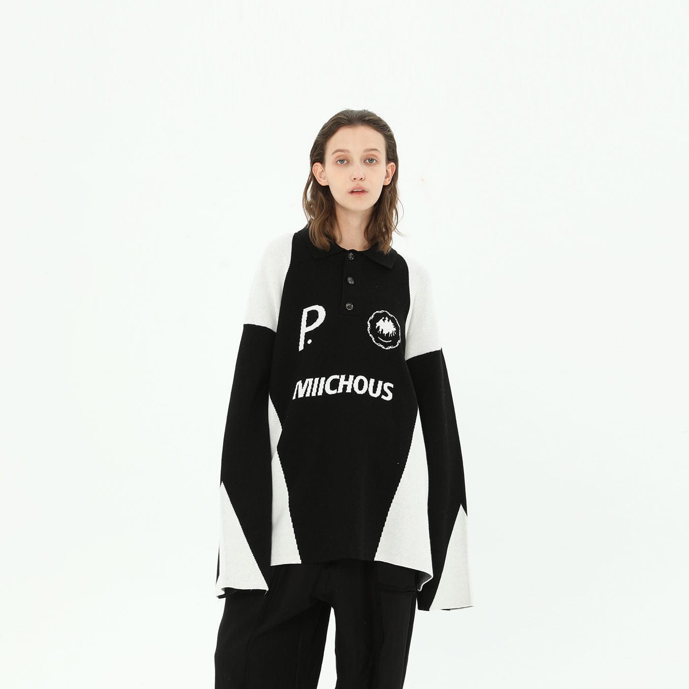 MIICHOUS Retro Polo Knitted Sweatshirt | PROJECTISR US