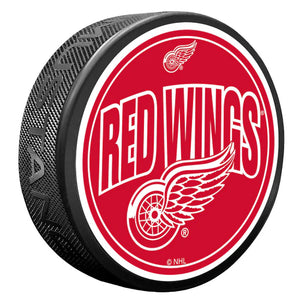 PUCK Embossed Red Wings WORDMARK - The Zone - Grand Rapids Griffins