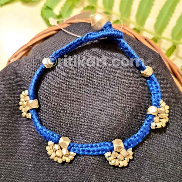 Traditional Hand Bracelet with Dual Brass Beads