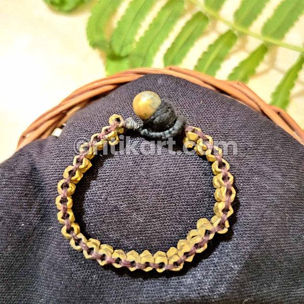 Traditional Hand Bracelet with Dual Brass Beads