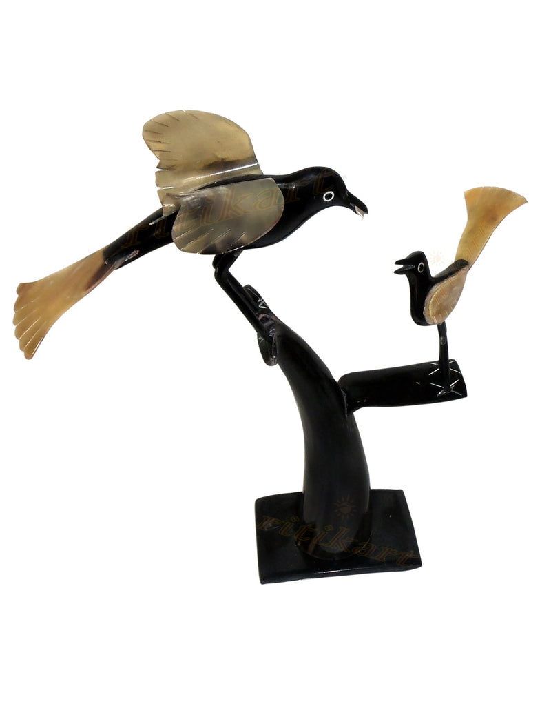 Buy Odisha handicraft Horn Made-Birds sitting on a Tree -Ritikart.com