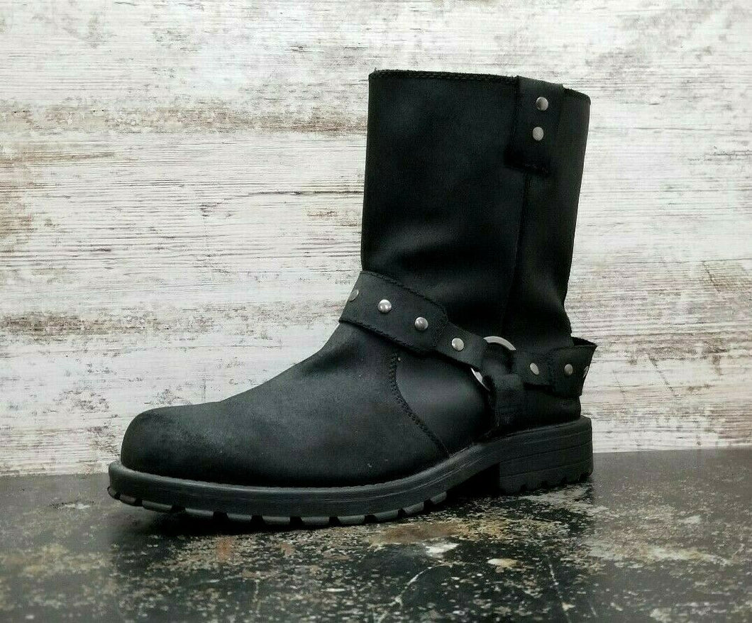 skechers side zip leather boots