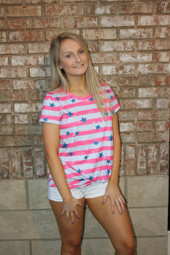 Stars & Stripes Knotted Tee