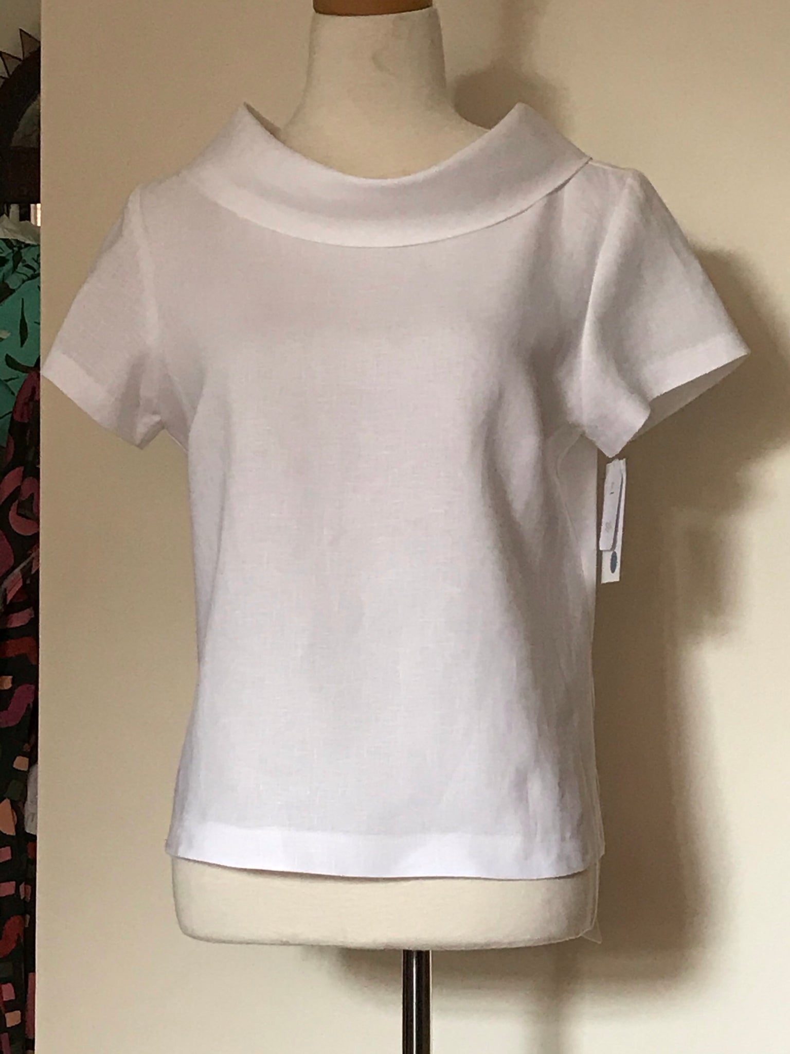 Blouse, woman’s top, white linen, short sleeve Top, Australian Made ...