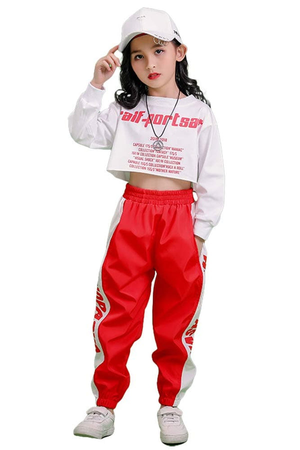 LOLANTA Girls Hip Hop Dance Clothes Street Dance Outfit Crop Top