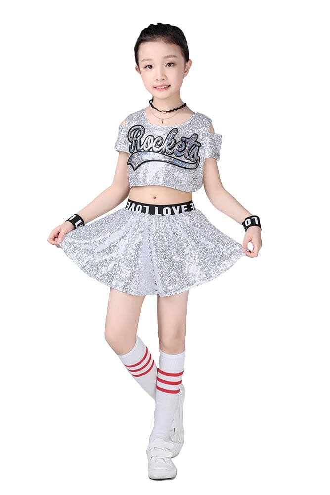 LOlanta Girls Sequins Short Sleeve Skirt Dance Costume – LOlanta ...