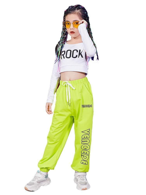 LOLANTA Girls Hip Hop Dance Clothes Street Dance Outfit Crop Top