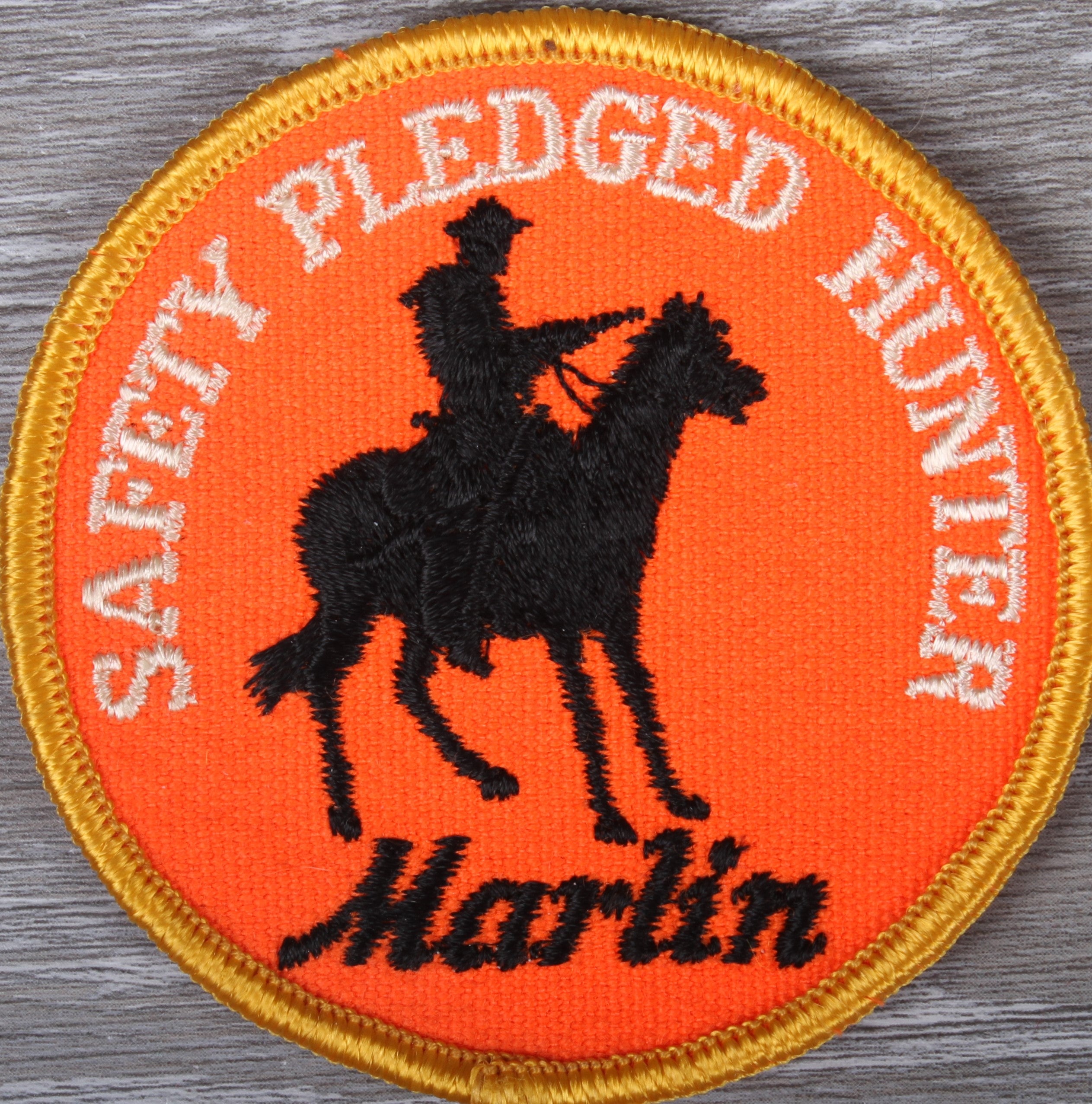 Vintage Marlin Safety Pledged Hunter Patch COLD CREEK HAT CO.