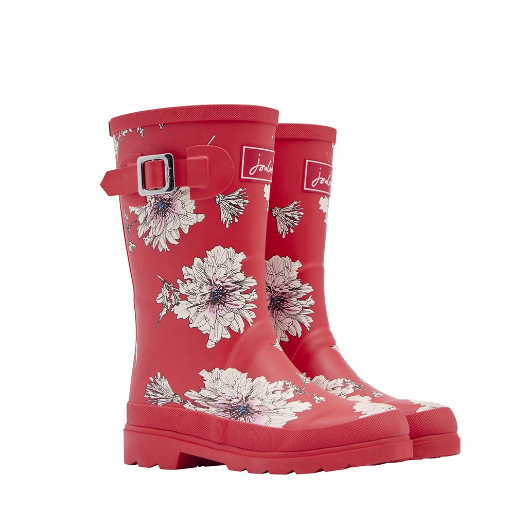 red floral boots