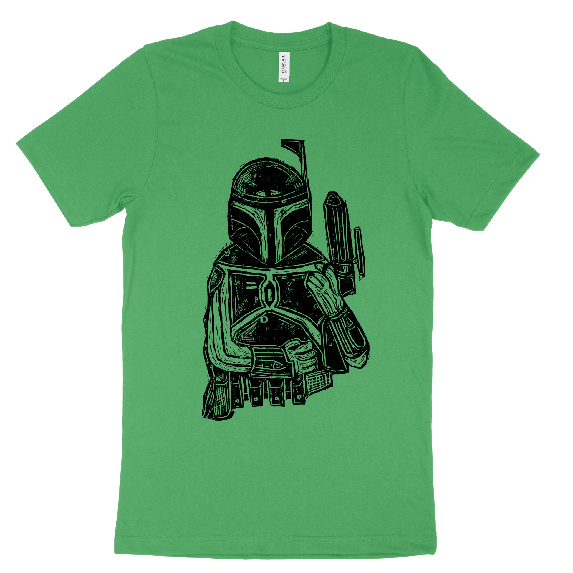 Boba Fett Woodcut Printed T Shirt Woodcut Funhouse