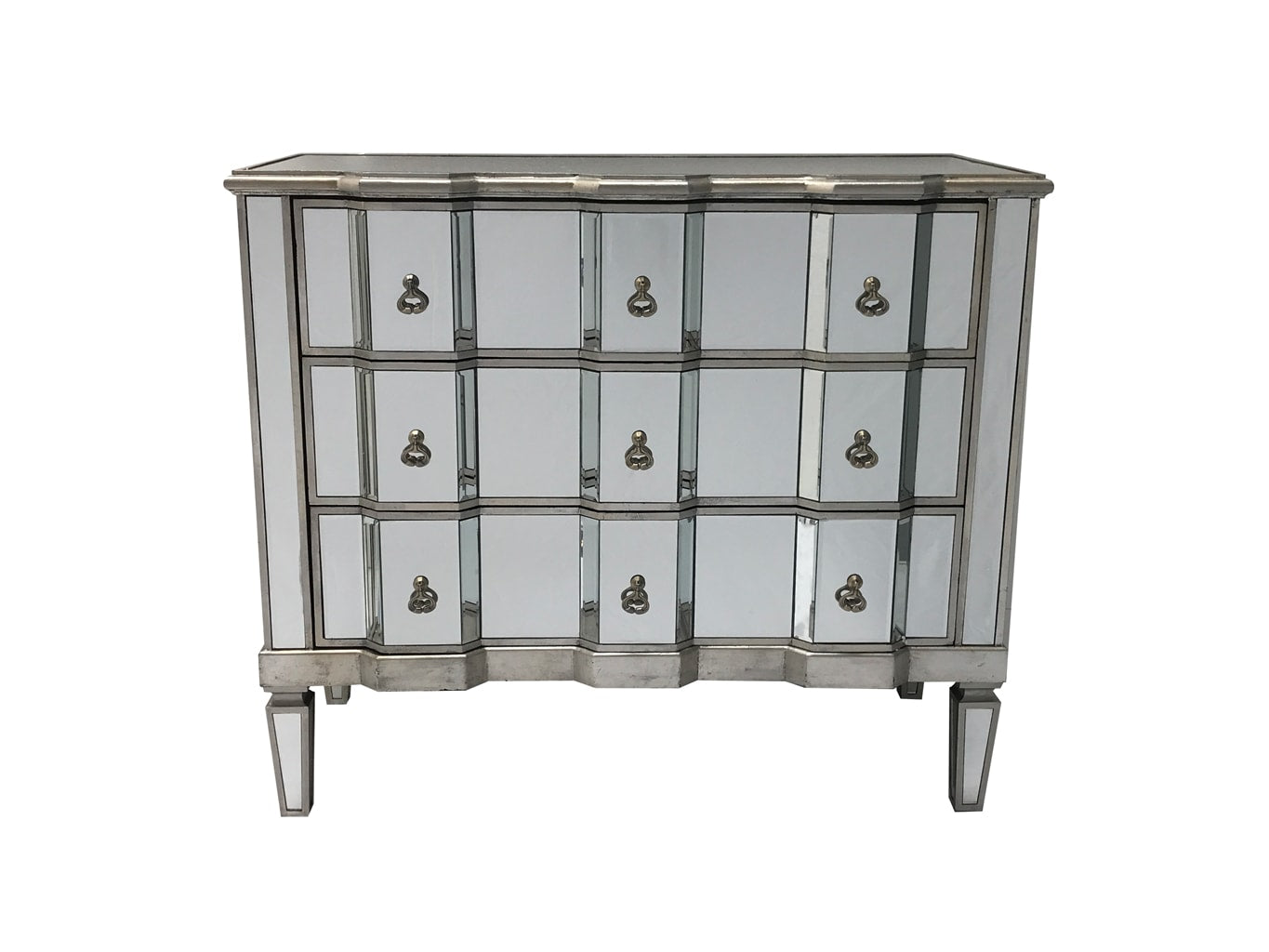 Charleston 3 Drawer Mirrored Chest Interiors Invogue