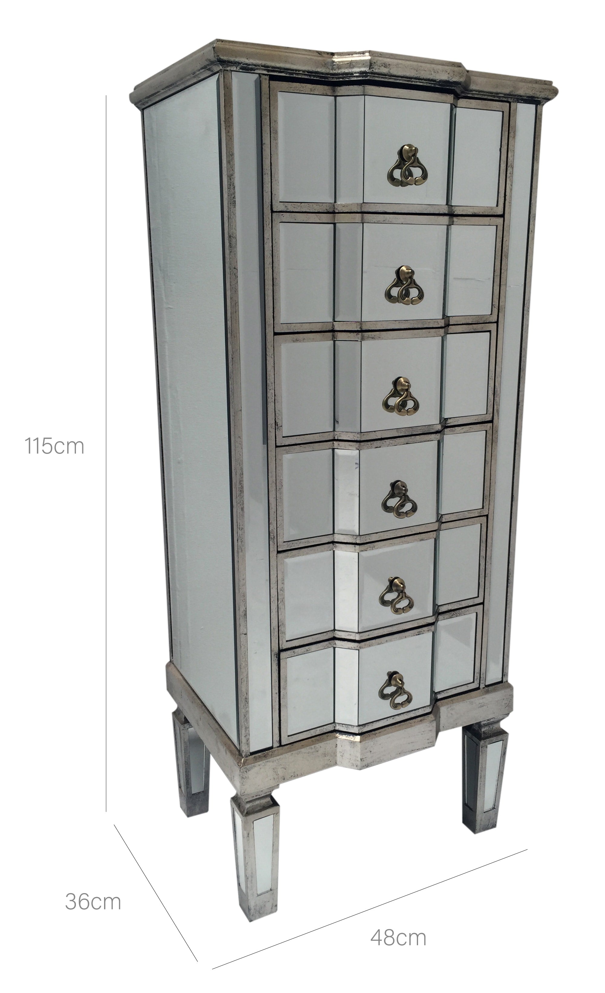 tall boy mirrored drawers