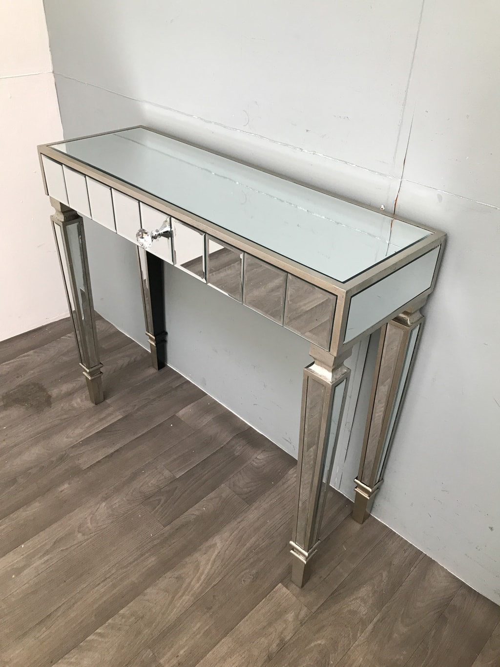 slim mirrored dressing table