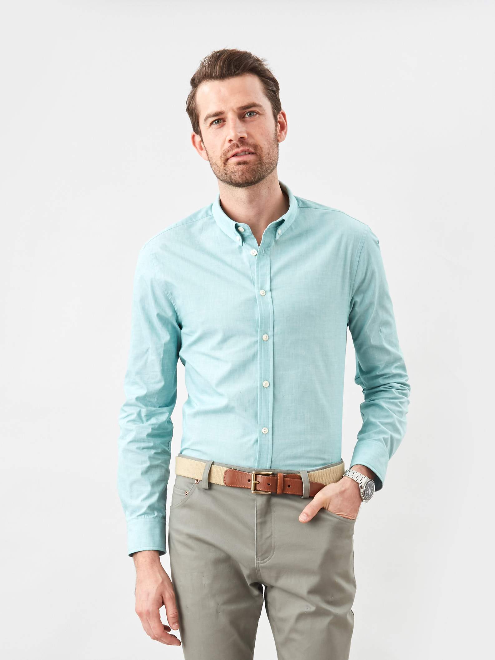 teal green mens dress shirt