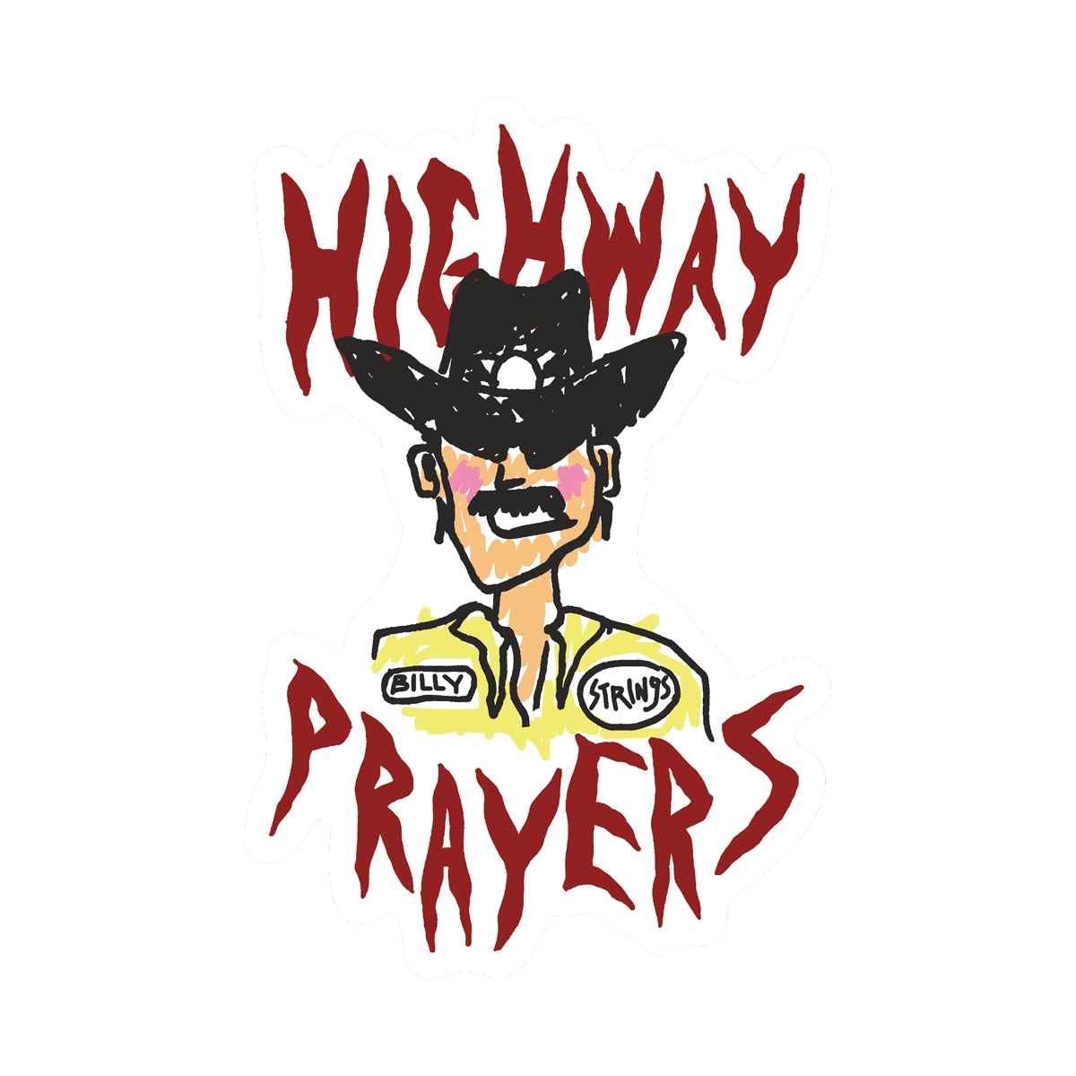 Sticker: Matte Highway Prayers Race Car Driver (imogene + willie)