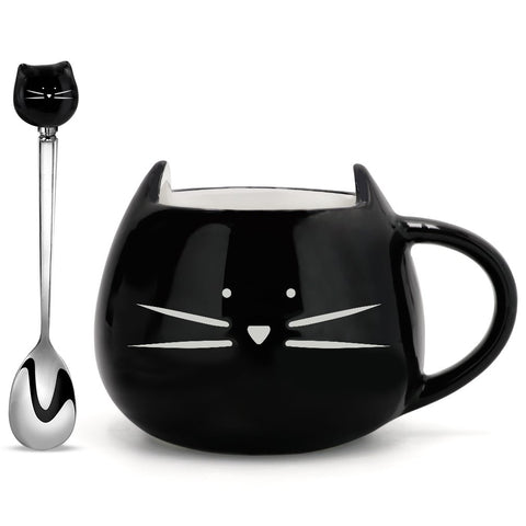 Couvercle silicone pour mug - Bienauchaud 10 cm Black cat Sleepy