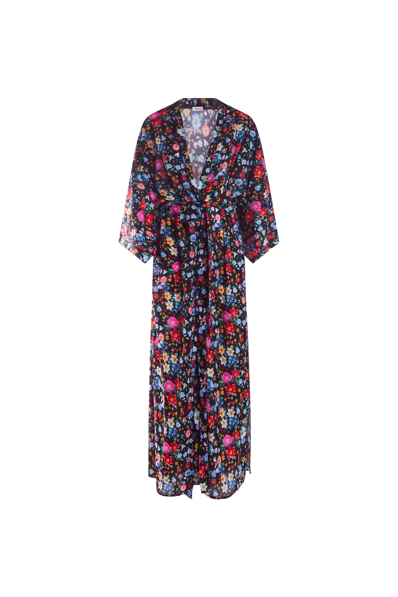 Grabar frío ensillar Patterned Kimono / Black