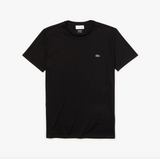 T-shirt a girocollo in jersey di cotone Pima tinta unita / Nero - Ideal Moda