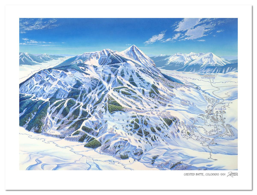 Crested Butte Colorado Crested Butte Ski Map by James Niehues