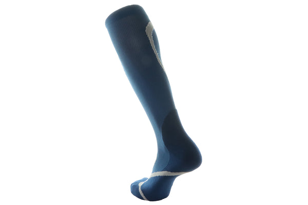 Bas De Compression Sport Bleus Unisexes Vue Sur Jambe Au Mollet - Illustration