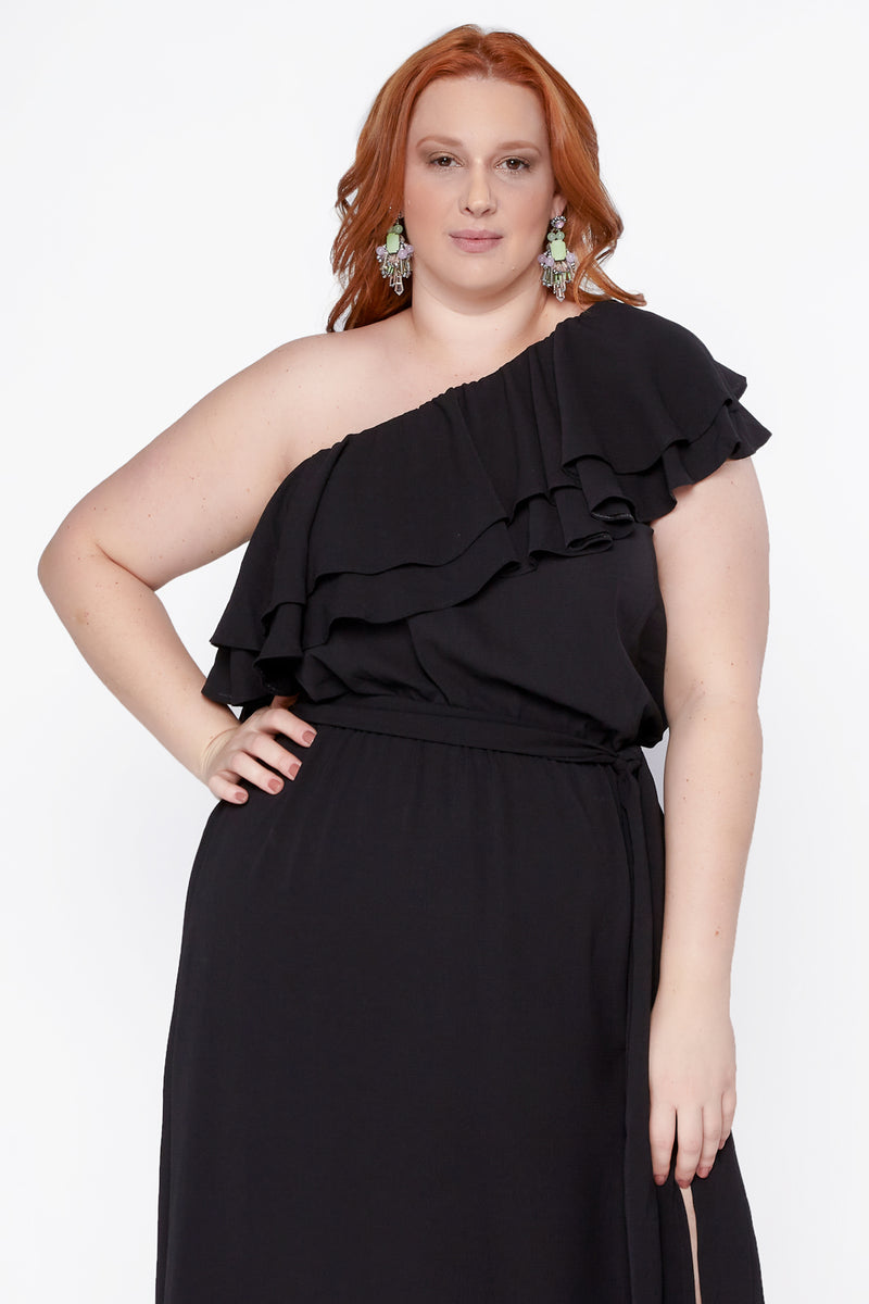 vestido de um ombro so plus size