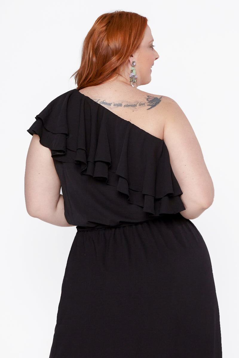 vestido de um ombro so plus size