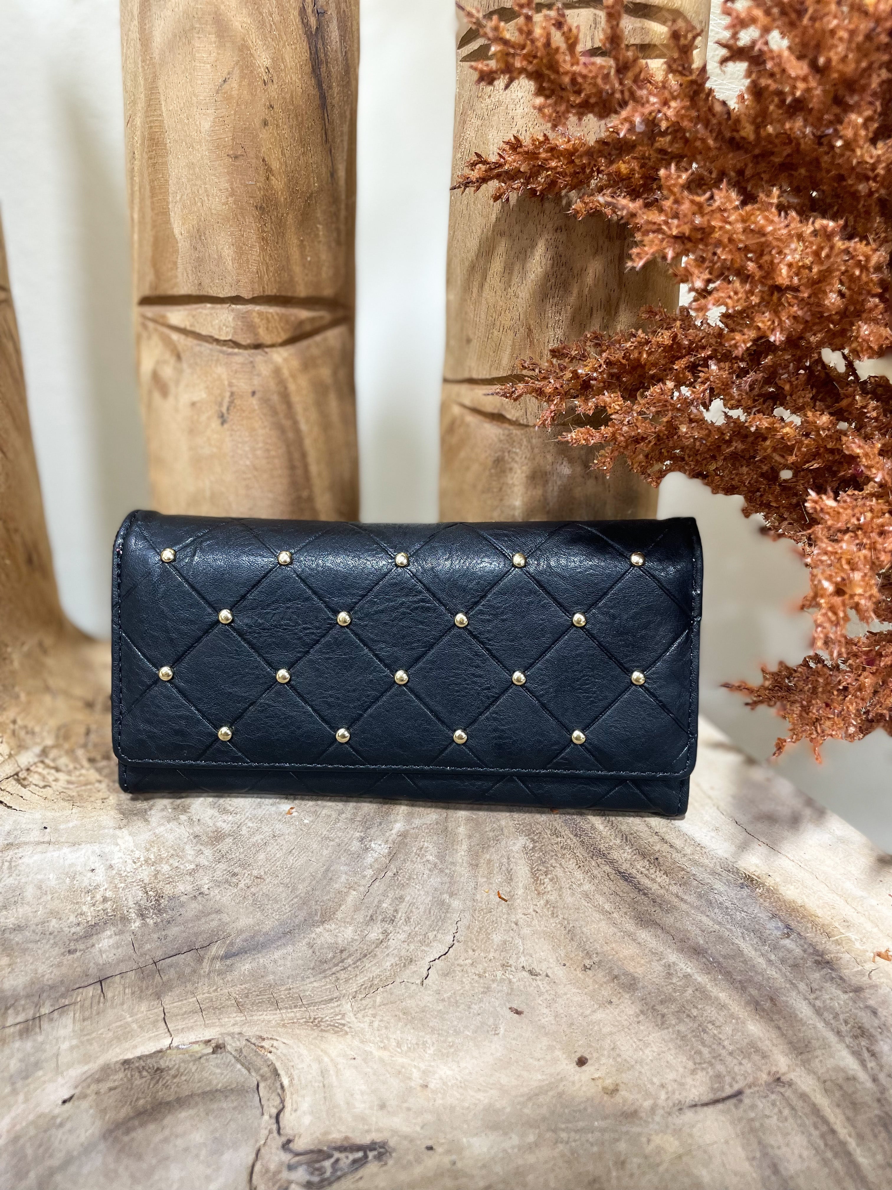 Black Studded Wallet