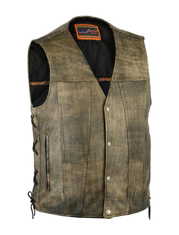 DS107 King Ranch Leather Concealed Carry Vest