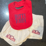 OLE MISS EMBROIDERED WHITE BABY BIB