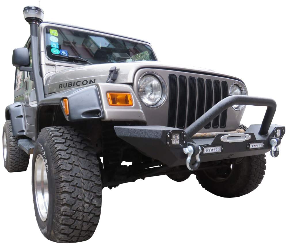 Front Bumper w/Winch Plate, 4X LED Lights & D-Rings for 87-06 Jeep Wra –  OffGrid Store