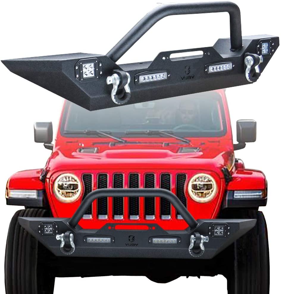 Front Bumper w/Winch Plate & LED Light for Jeep Wrangler JL & JT – OffGrid  Store