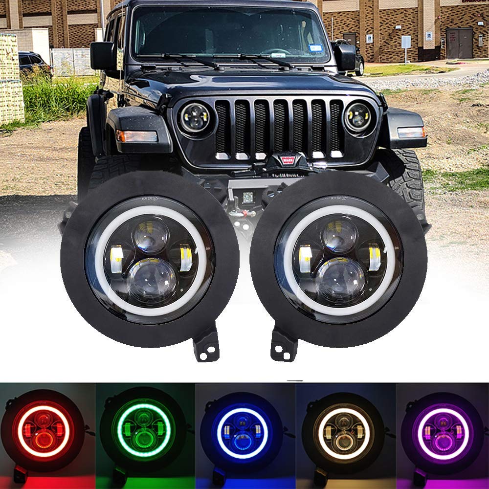 7 Inch RGB LED Headlights with 9inch Adapter Plate for Jeep Wrangler J –  OffGrid Store