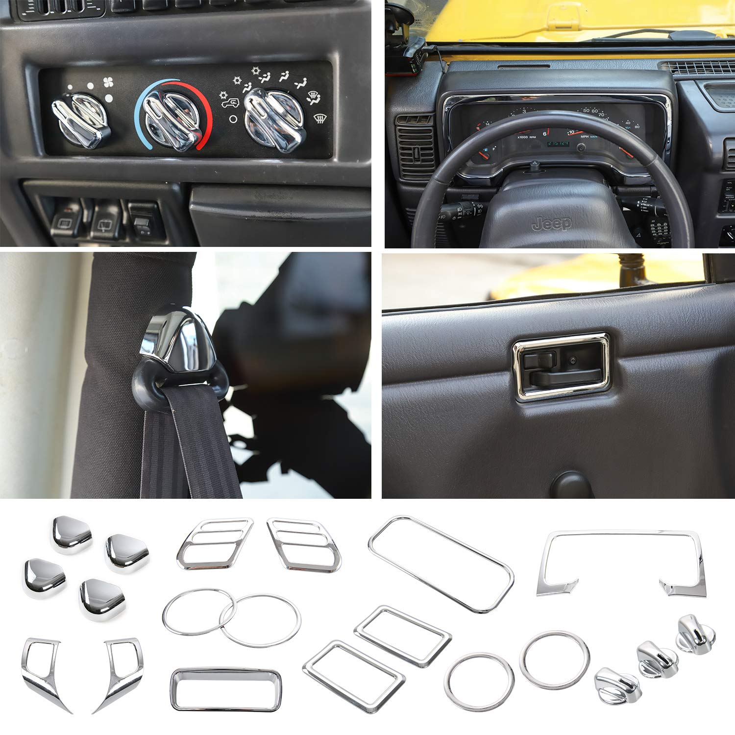 Full Set Interior Decoration Trim Kit For Jeep Wrangler TJ 1997-2006 –  OffGrid Store