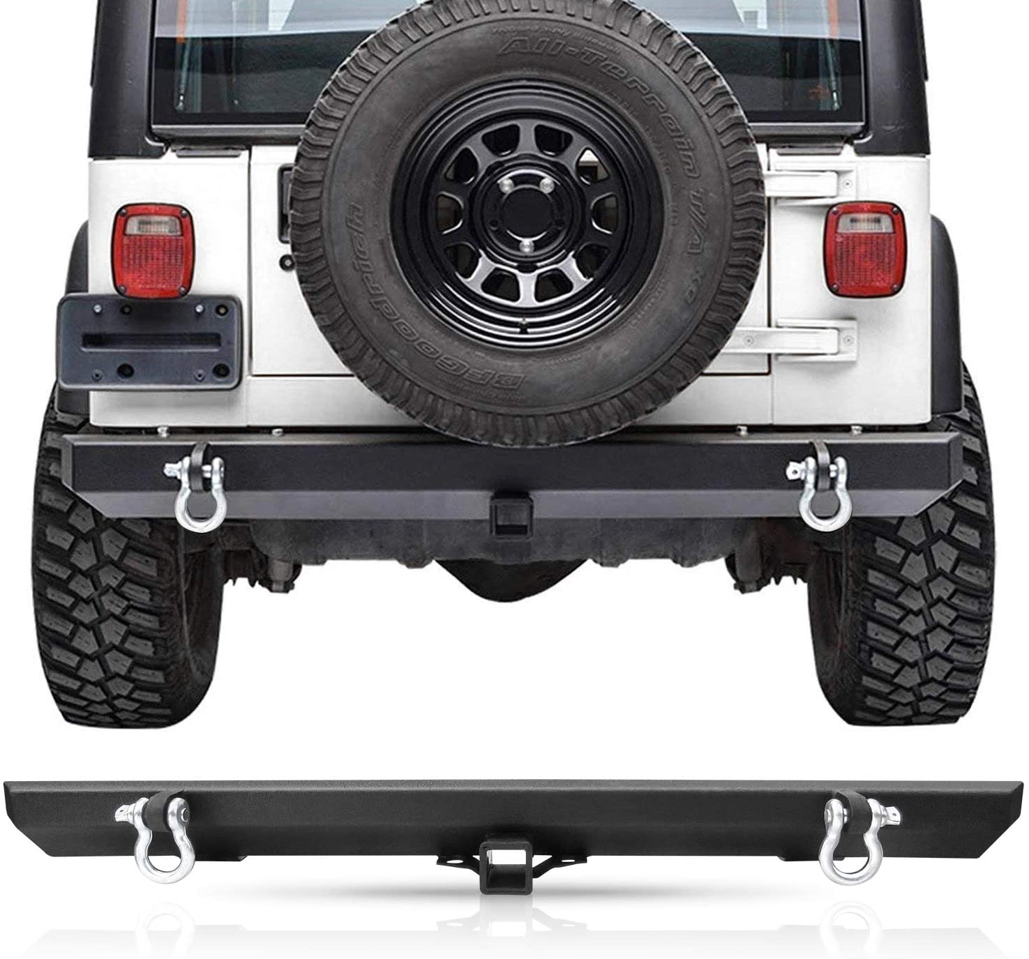 Classic Rear Bumper w/ D-Ring Mounts and Shackles for 1986-2006 Jeep W –  OffGrid Store