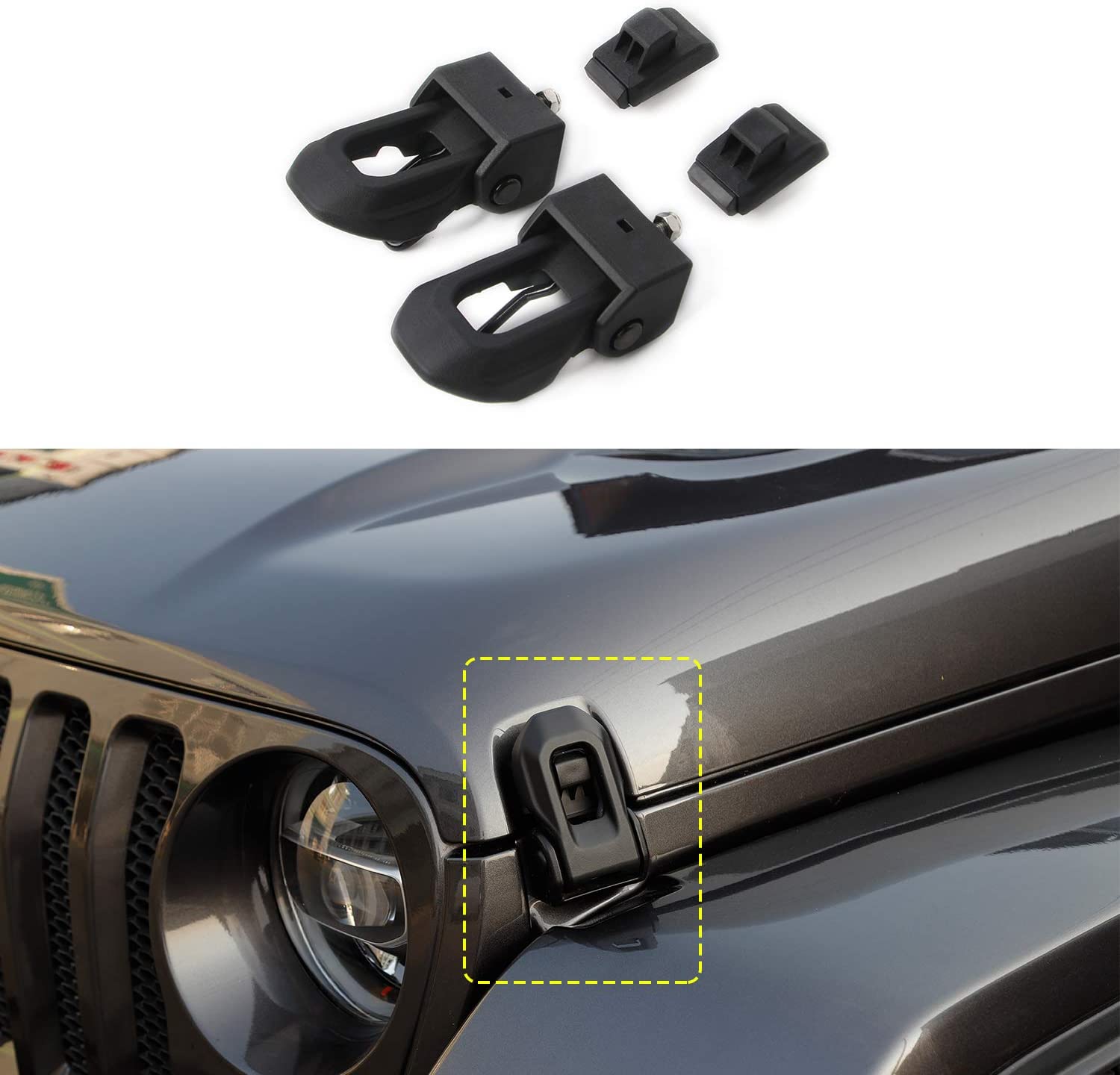 Steel Latch Locking Hood Catch for Jeep Wrangler 2007-2020 JK JL – OffGrid  Store