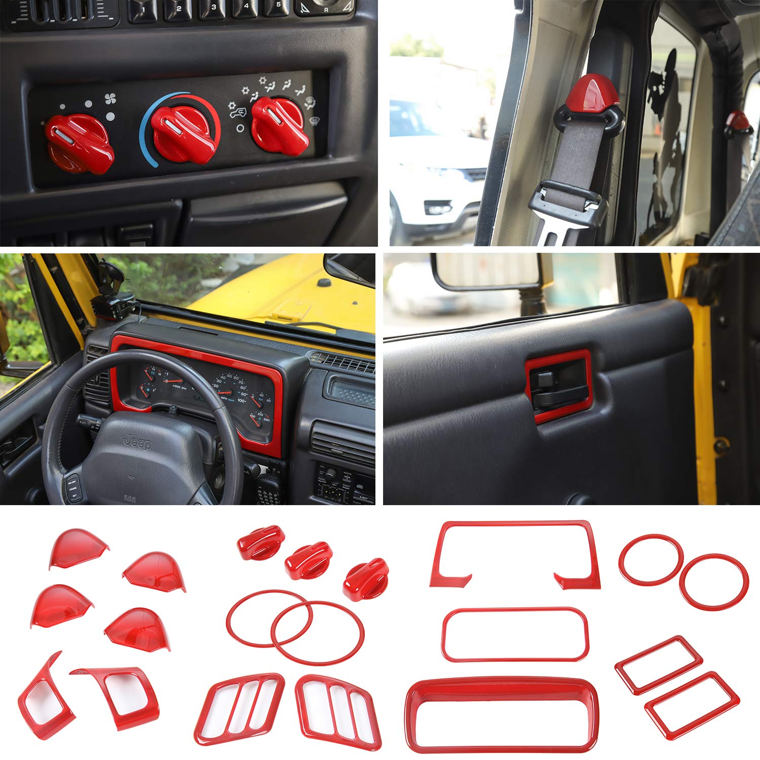 Full Set Interior Decoration Trim Kit For Jeep Wrangler TJ 1997-2006 –  OffGrid Store