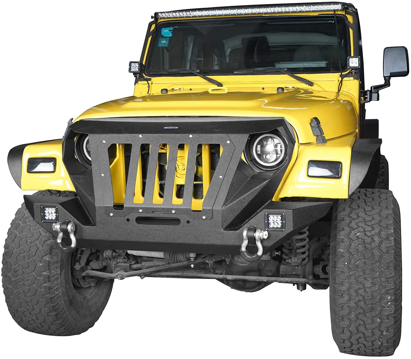 Heavy Duty Front Bumper w/Full Grille & Winch Plate for Jeep Wrangler –  OffGrid Store