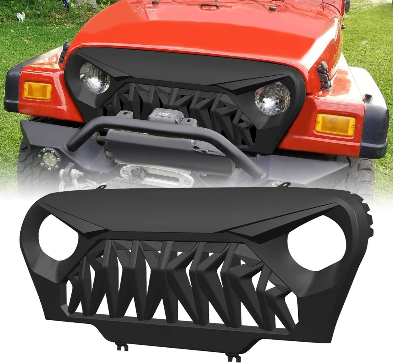 Matte Black Front Shark Grill for Jeep Wrangler TJ 1997-2006 – OffGrid Store