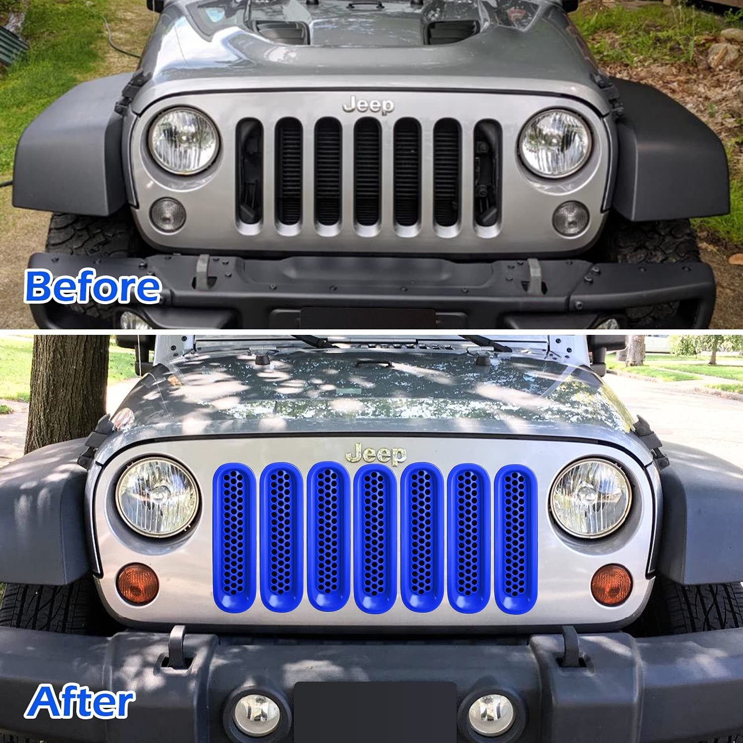 2007-2018 Jeep Wrangler JK Front Grille Inserts, More Colorations Avai –  OffGrid Store