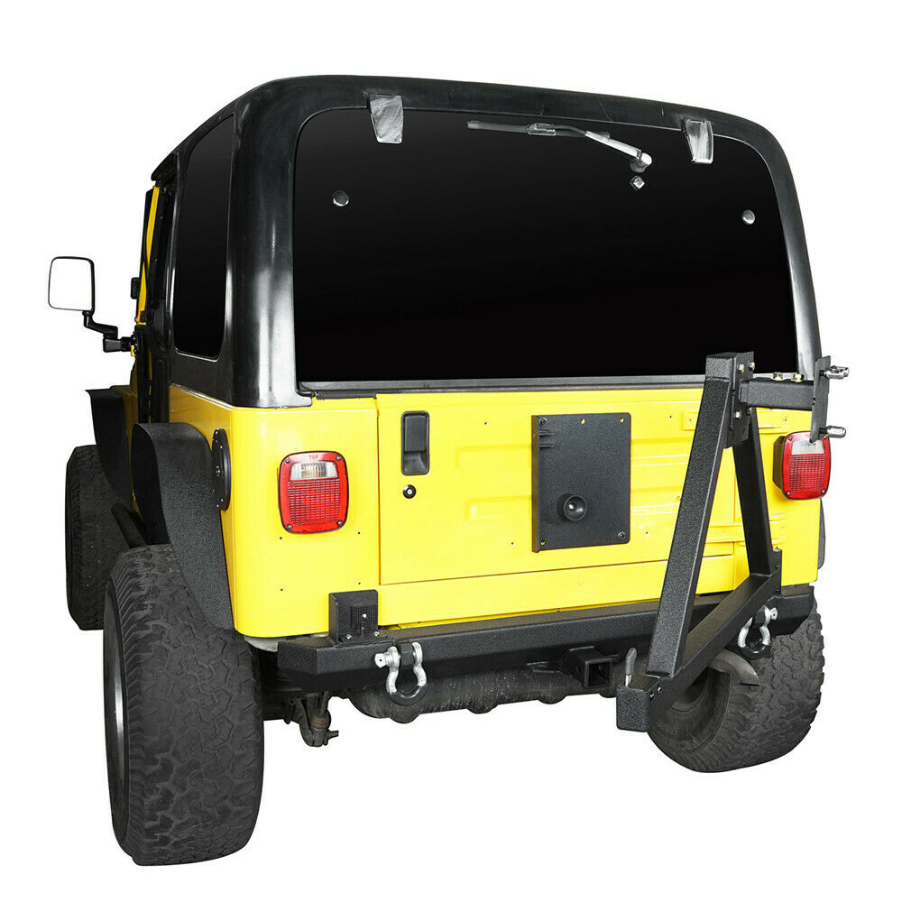 Steel Rear Bumper w/ Tire Carrier & D-Rings for 1997-2006 Jeep Wrangle –  OffGrid Store