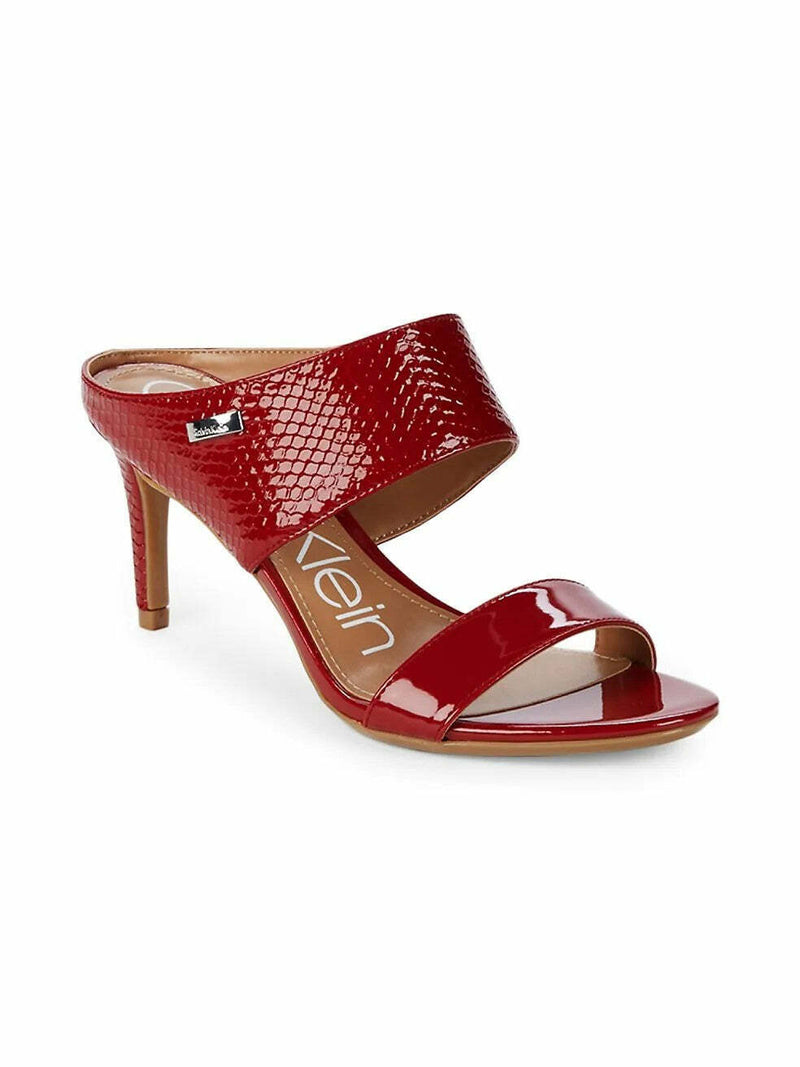CALVIN KLEIN RED FAUX CROC LEATHER MULE – Shoepify