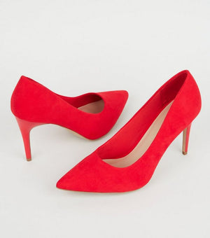 NEW LOOK RED SUEDETTE POINTED STILETTO 