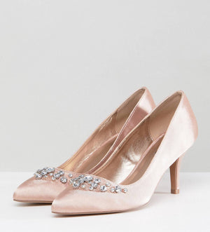 qupid bridal embellished pointed heels