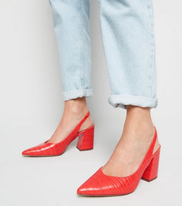 new look red block heels