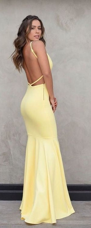 yellow prom dress long