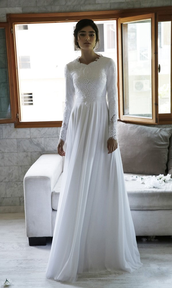 modest lace wedding dresses with sleeves